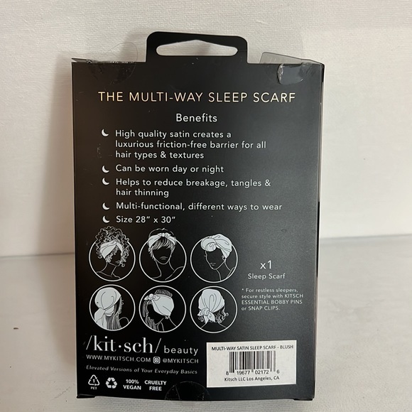 Kitsch Beauty Satin The Multi way Sleep scarf pink - Picture 2 of 2